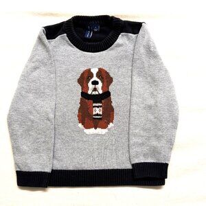 Gray Kids Sweater with Dog Design